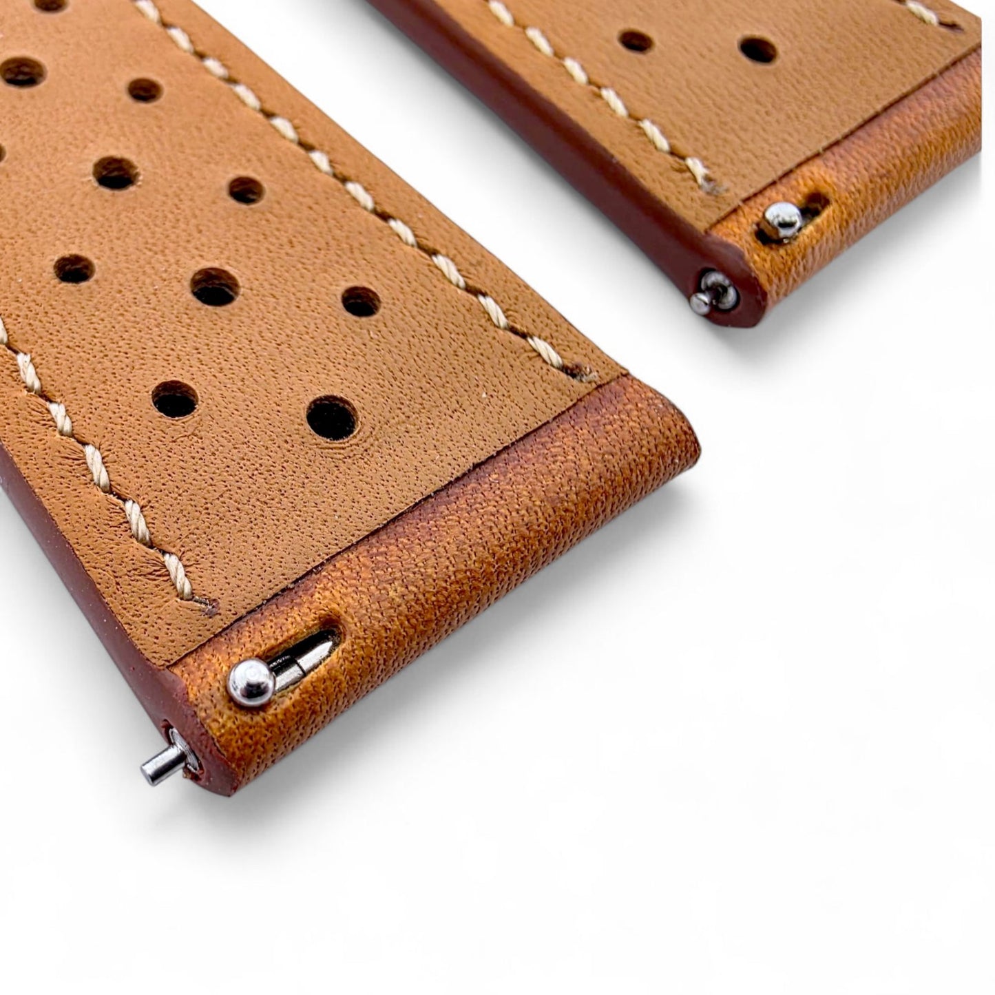 Genuine Full Grain Leather Badalassi Carlo Rally Watch Strap 20mm 22mm Golden Tan