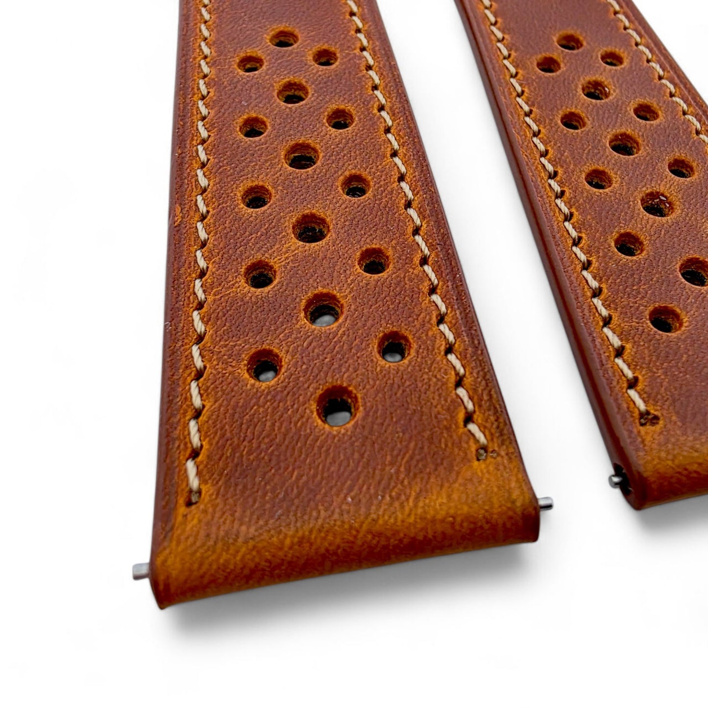 Genuine Full Grain Leather Badalassi Carlo Rally Watch Strap 20mm 22mm Golden Tan