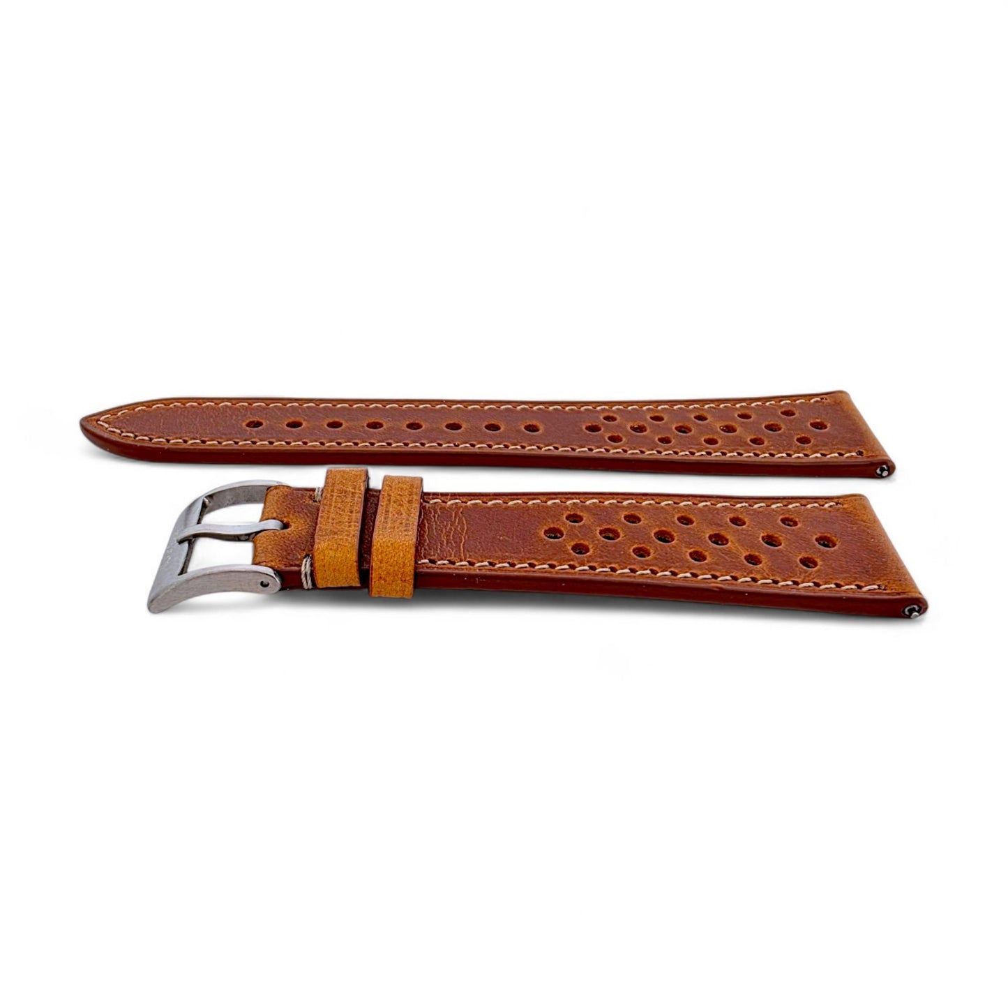 Genuine Full Grain Leather Badalassi Carlo Rally Watch Strap 20mm 22mm Golden Tan
