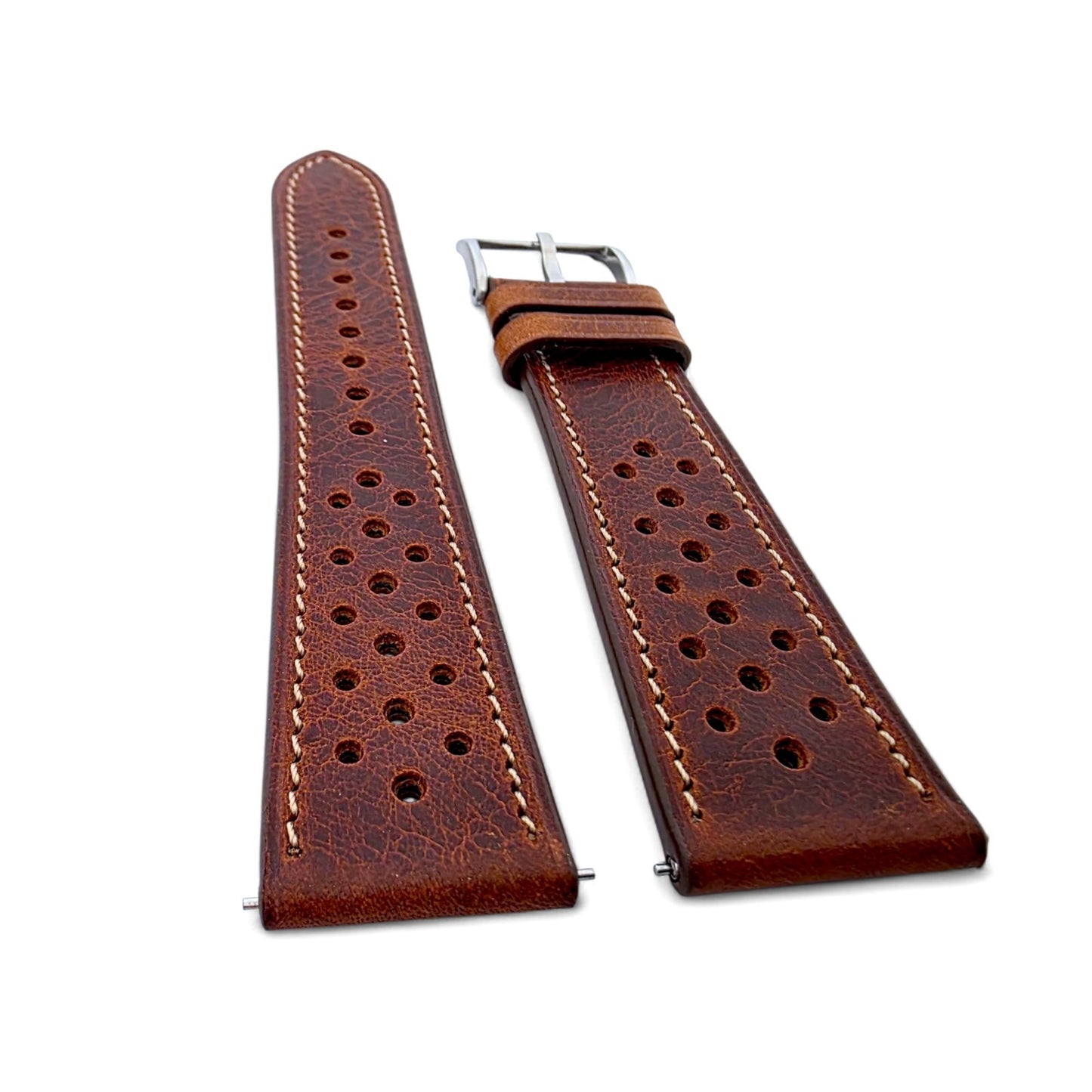 Genuine Full Grain Leather Badalassi Carlo Rally Watch Strap 20mm 22mm Dark Brown