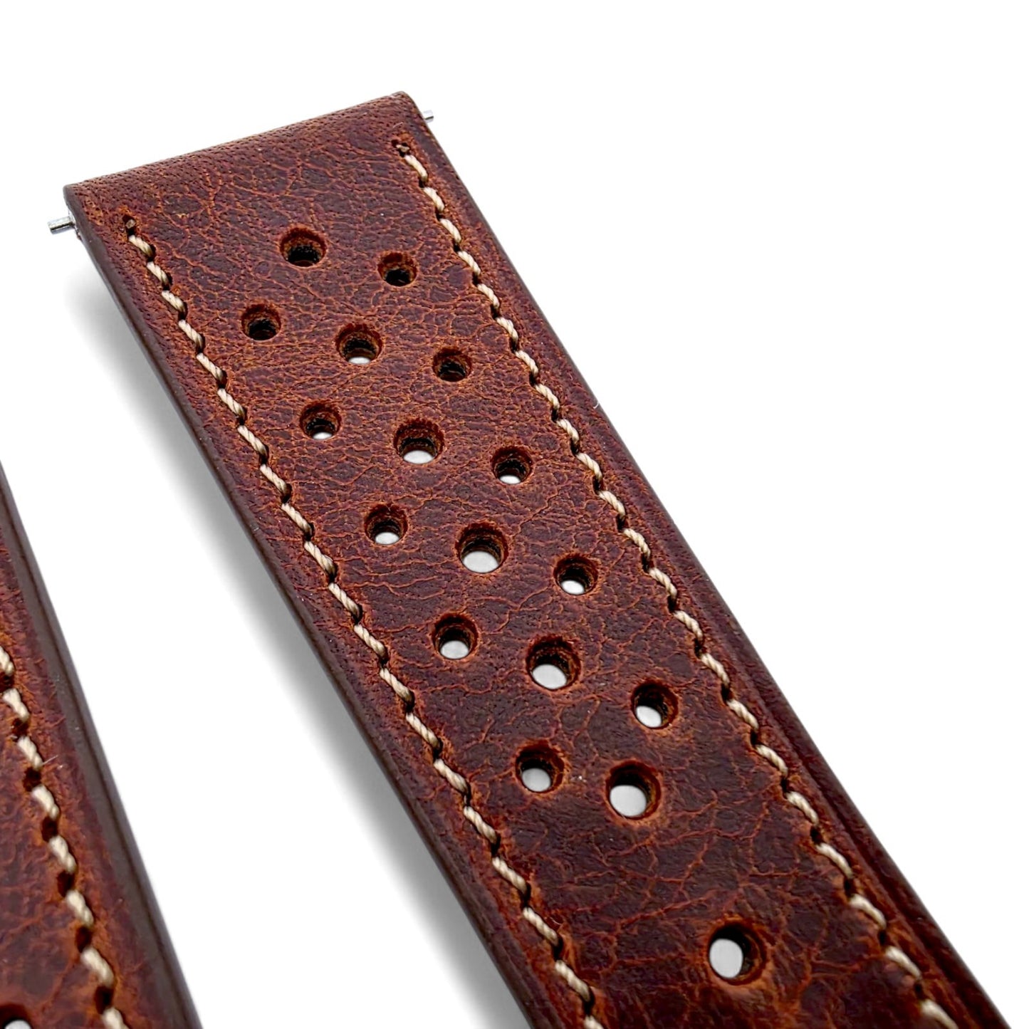 Genuine Full Grain Leather Badalassi Carlo Rally Watch Strap 20mm 22mm Dark Brown