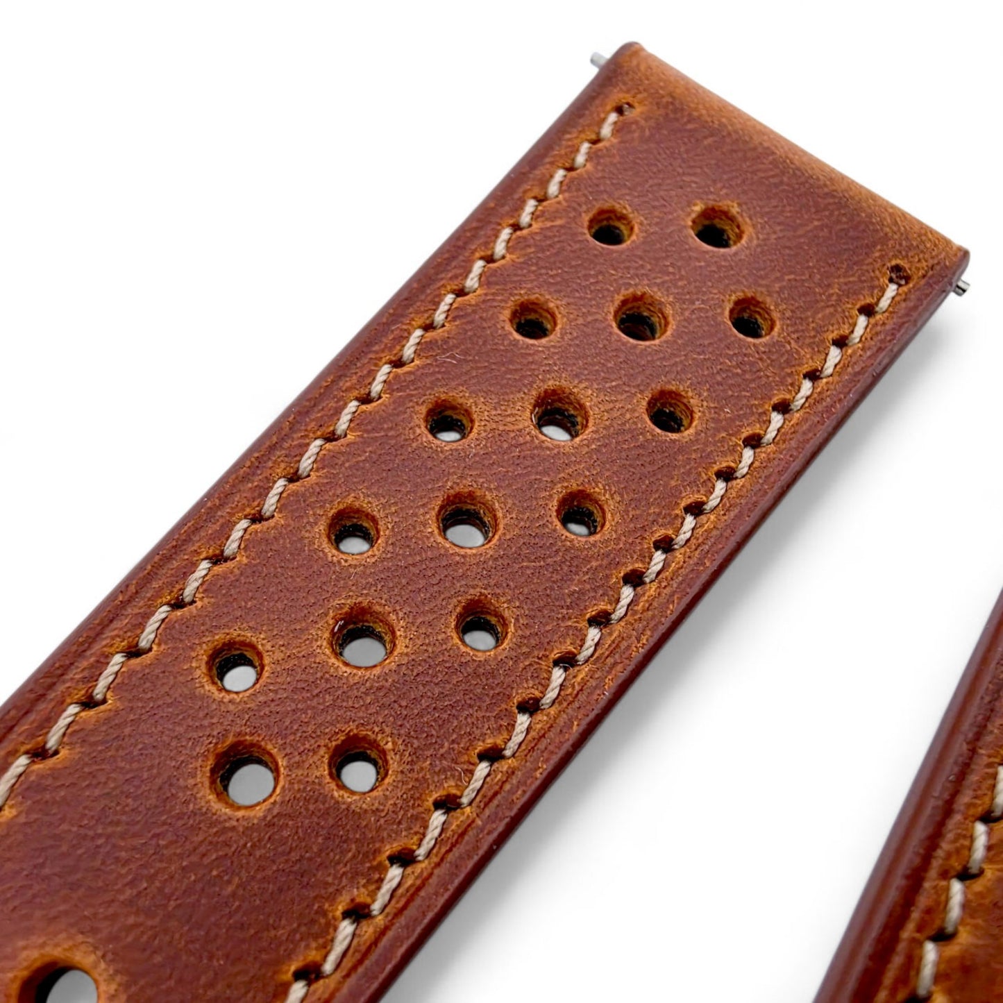 Genuine Full Grain Leather Badalassi Carlo Rally Watch Strap 20mm 22mm Golden Tan