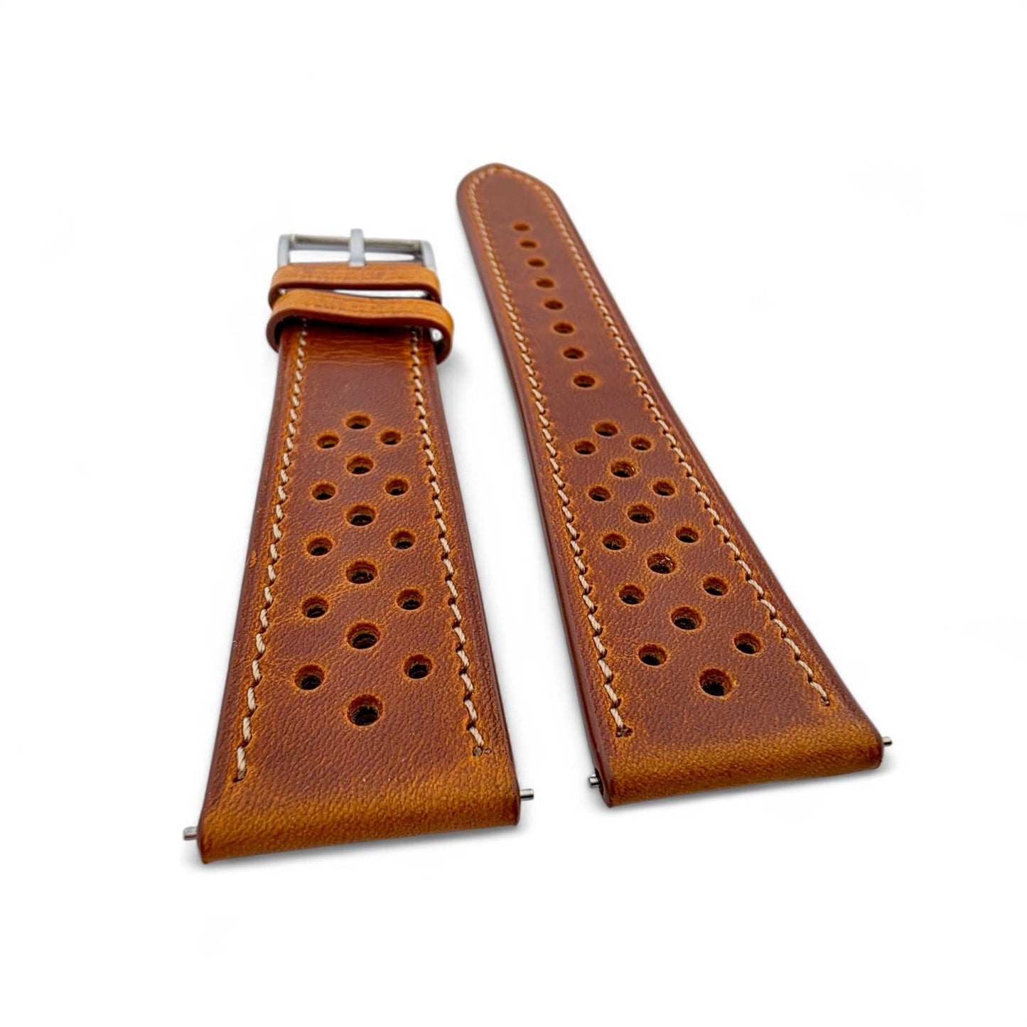Genuine Full Grain Leather Badalassi Carlo Rally Watch Strap 20mm 22mm Golden Tan