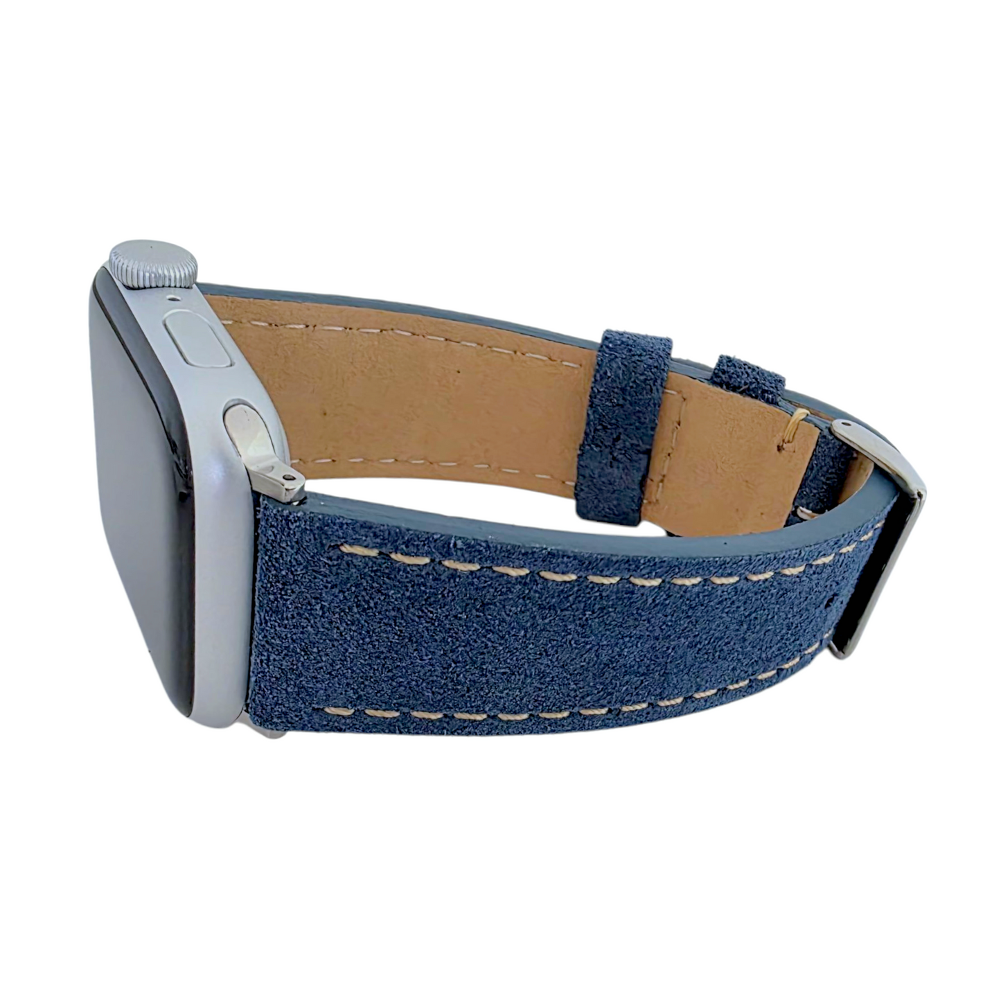 Luxury Italian Suede Strap For Apple Watch Cobalt Blue