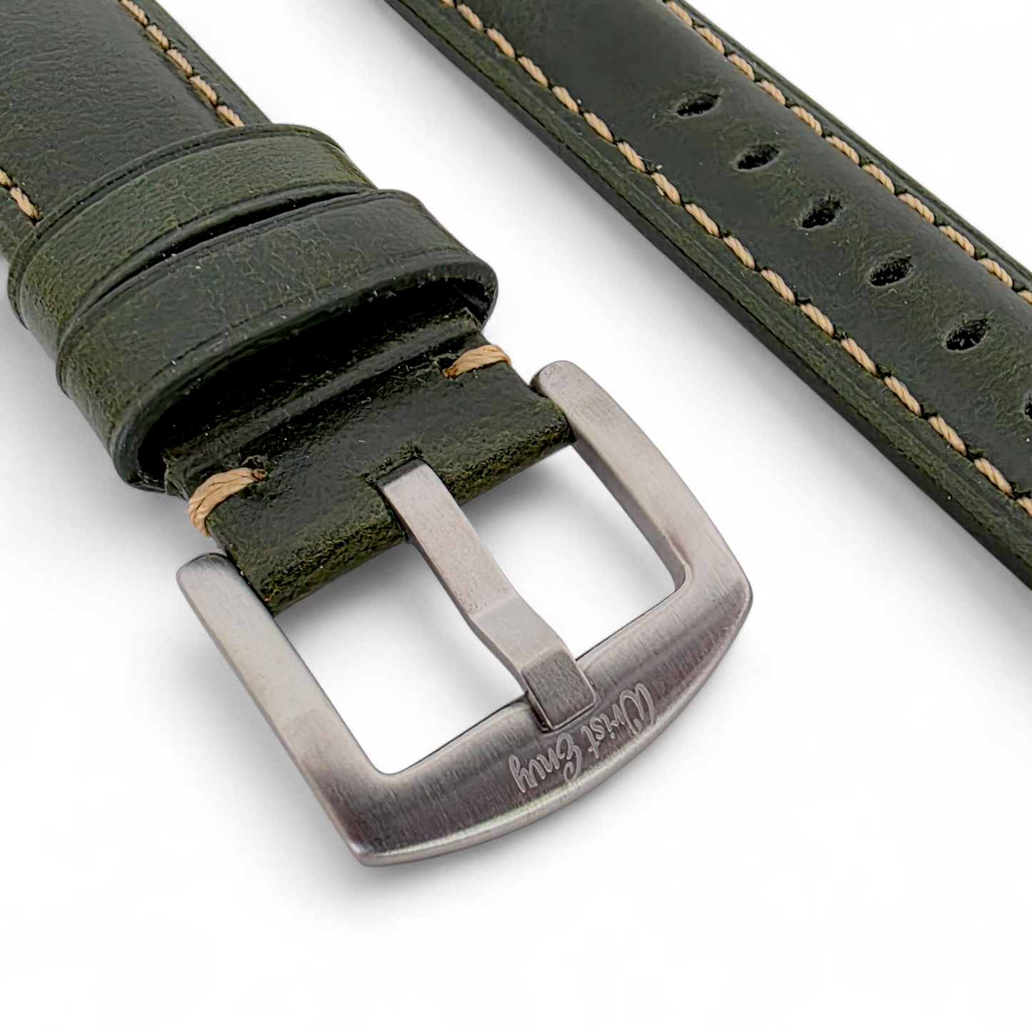 Full Grain Leather Strap For Apple Watch Green