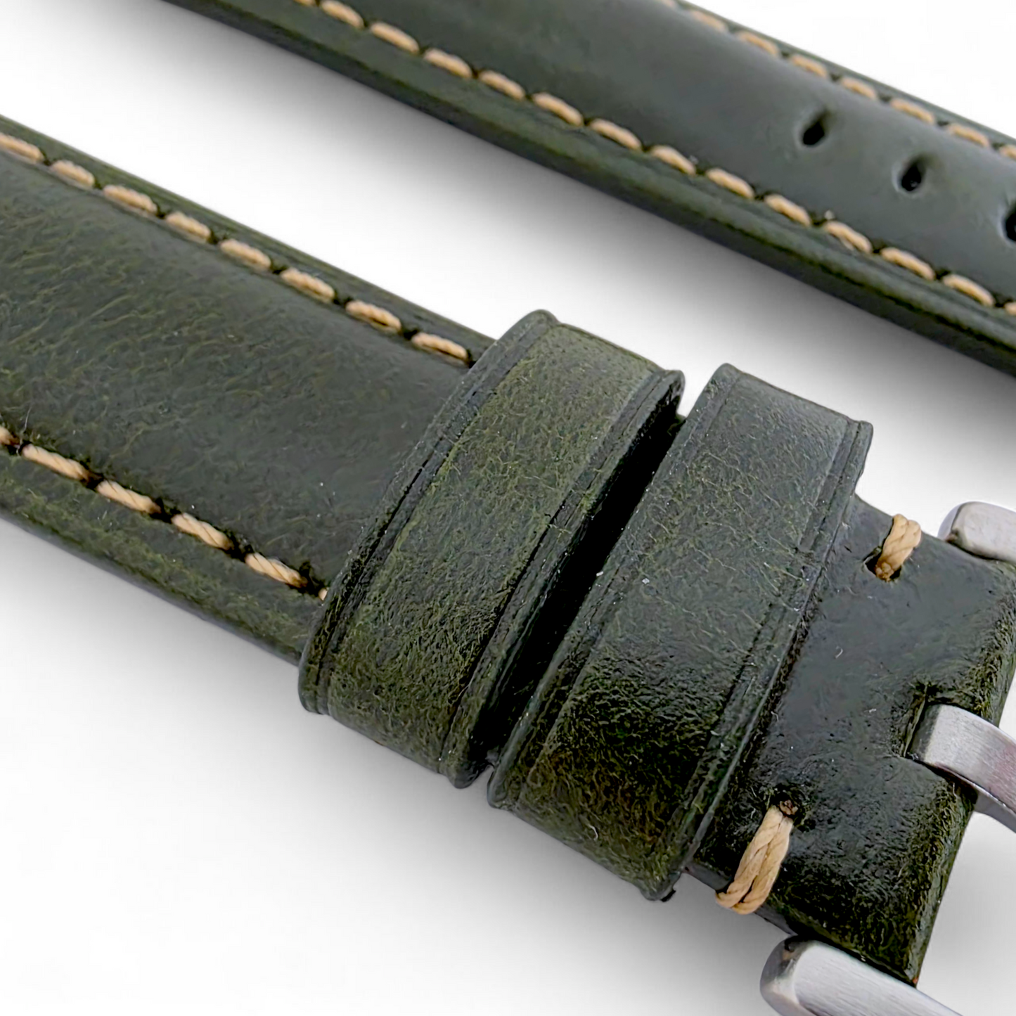 Full Grain Leather Strap For Apple Watch Green