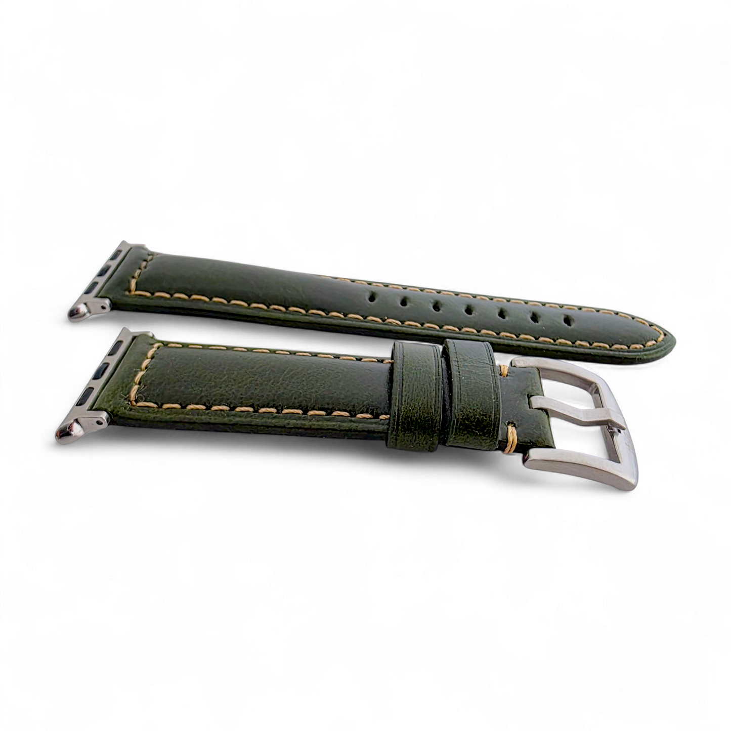 Full Grain Leather Strap For Apple Watch Green