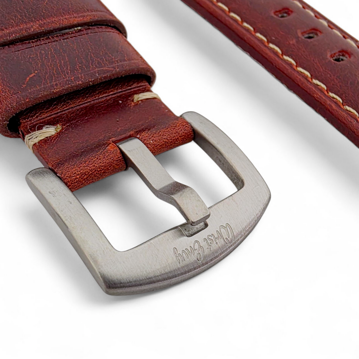 Full Grain Leather Strap For Apple Watch Red