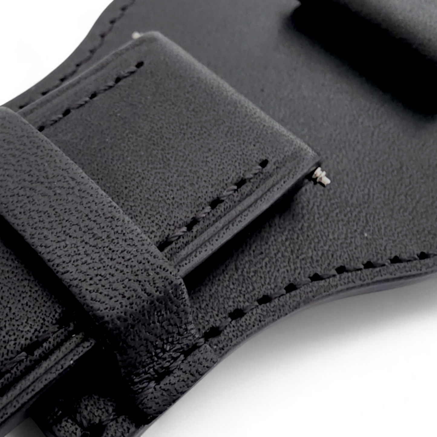 AeroMax Full Grain Leather Bund Watch Strap 20mm 22mm Black