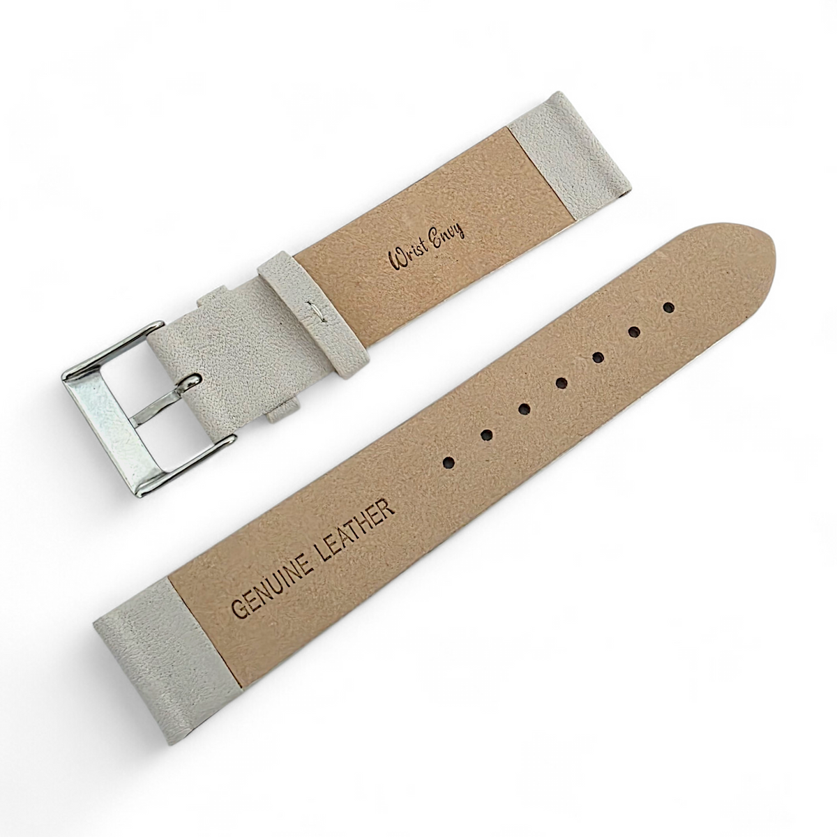 Infinity Edge Italian Leather Watch Strap 18mm 20mm Starlight Cream