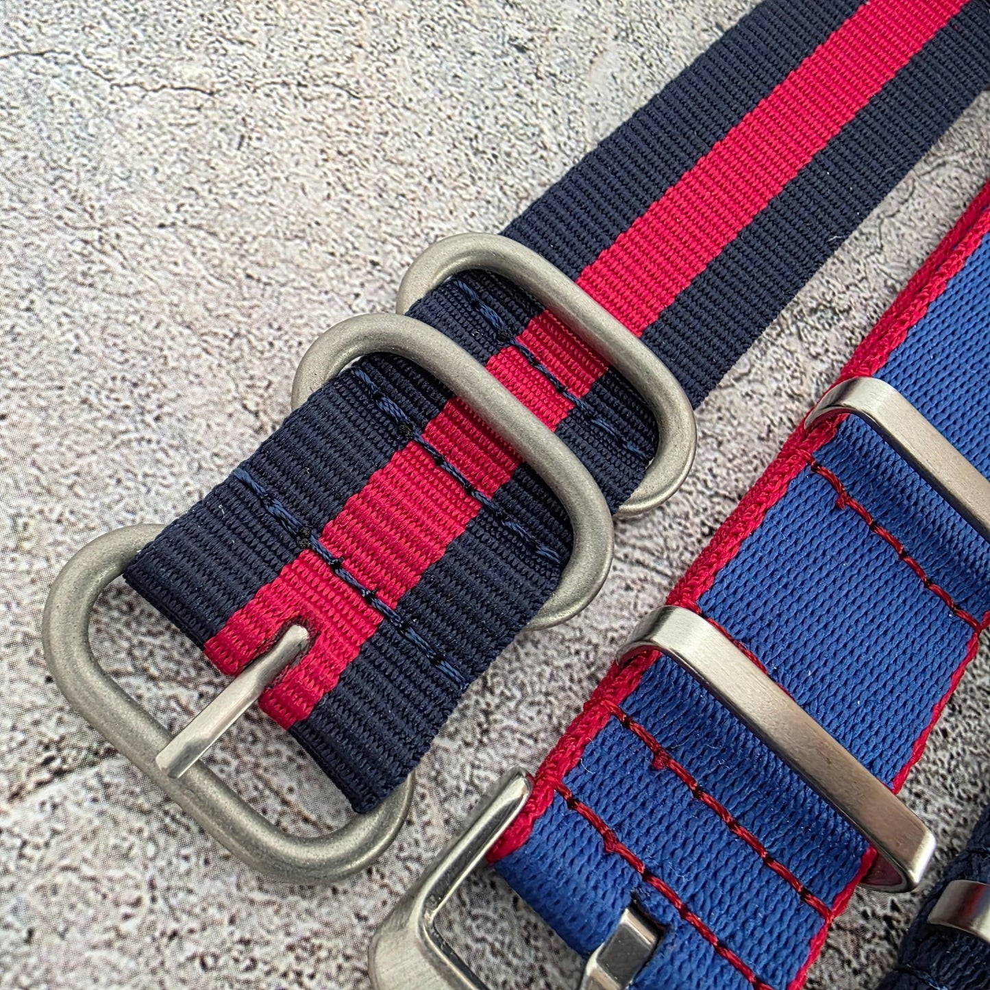 Job Lot of 5 Nylon Watch Straps Bands 22mm Military Blue Red For Tudor Buckle