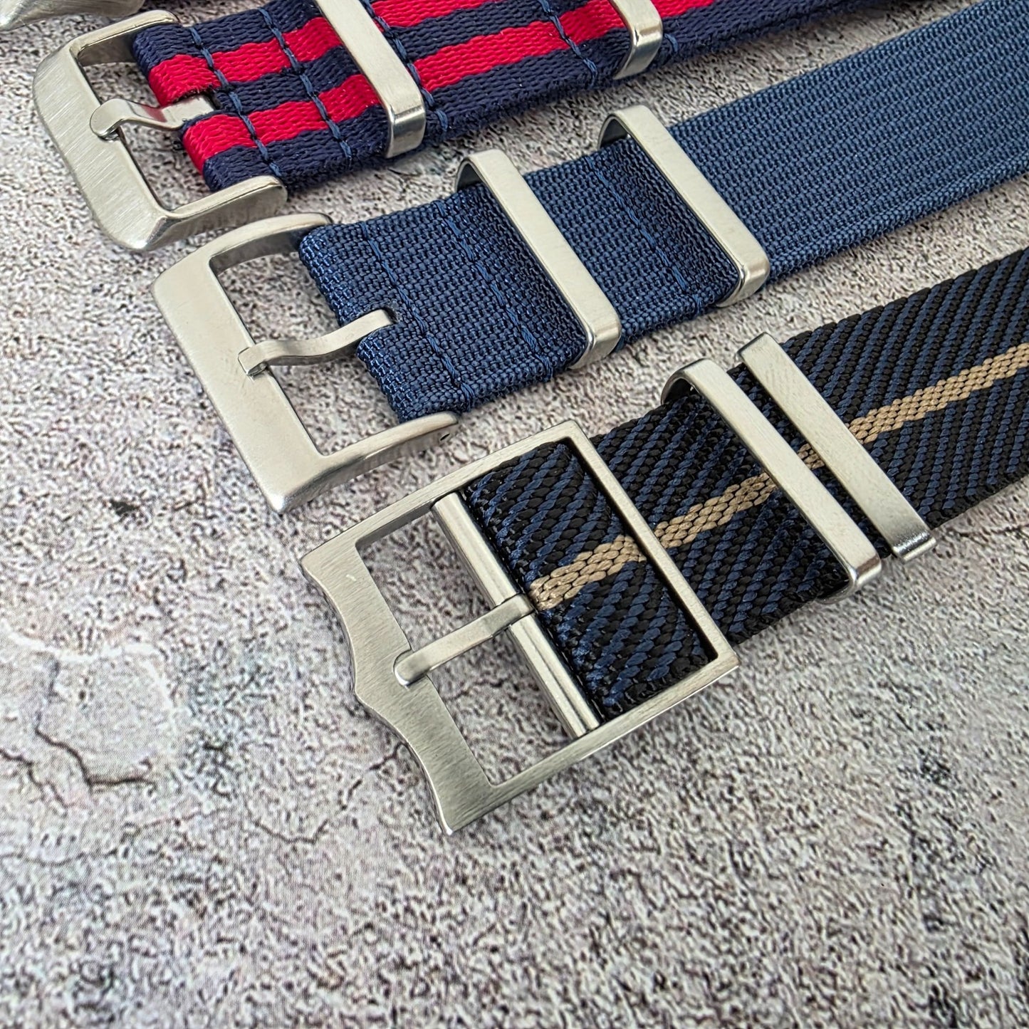 Job Lot of 5 Nylon Watch Straps Bands 22mm Military Blue Red For Tudor Buckle
