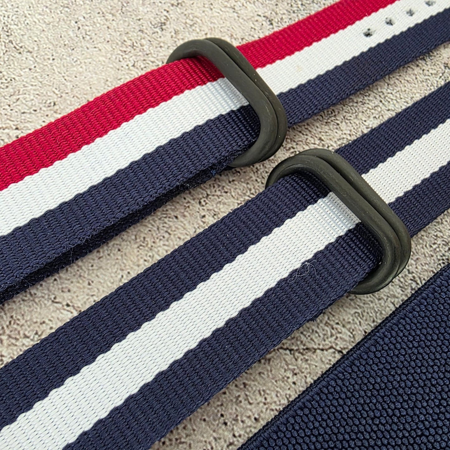 Job Lot of 5 Nylon Watch Straps Bands 22mm Military Blue For Tudor Buckle Red UK
