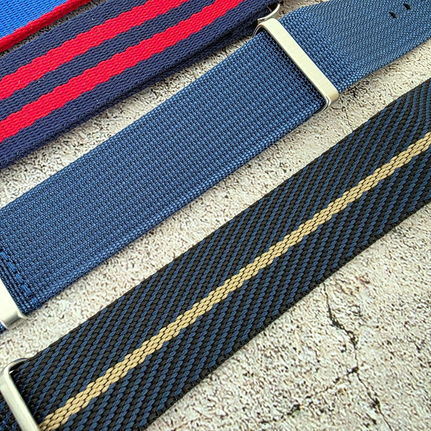 Job Lot of 5 Nylon Watch Straps Bands 22mm Military Blue Red For Tudor Buckle