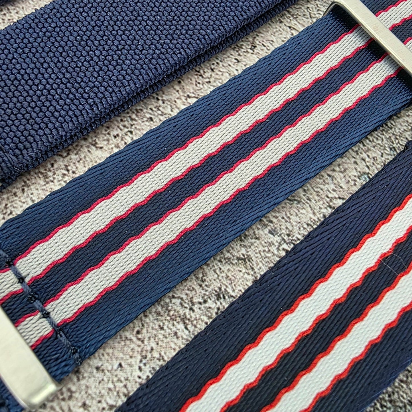 Job Lot of 5 Nylon Watch Straps Bands 22mm Military Blue For Tudor Buckle Red UK