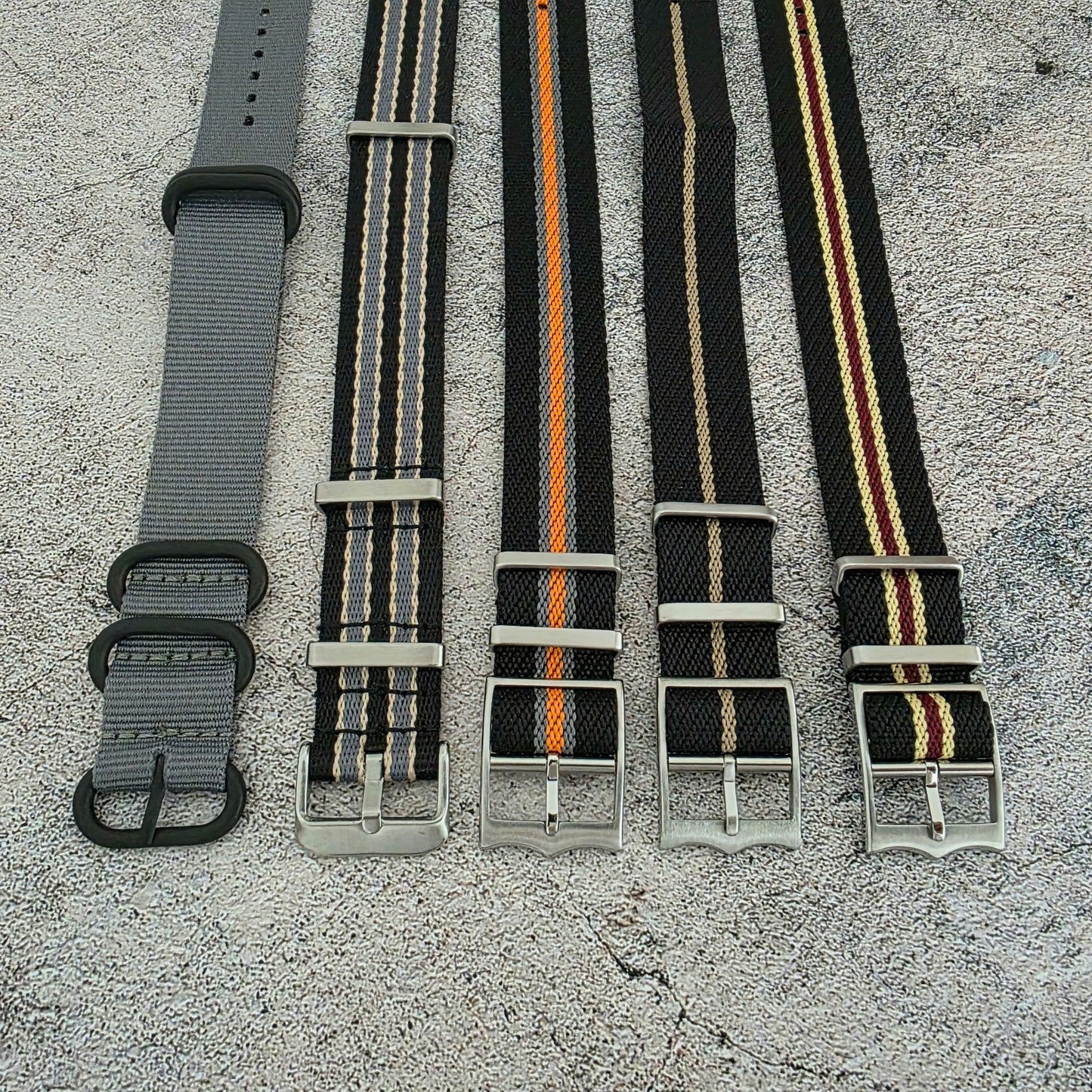 Job Lot of 5 Nylon Watch Straps Bands 20mm Military For Tudor Buckle One Piece