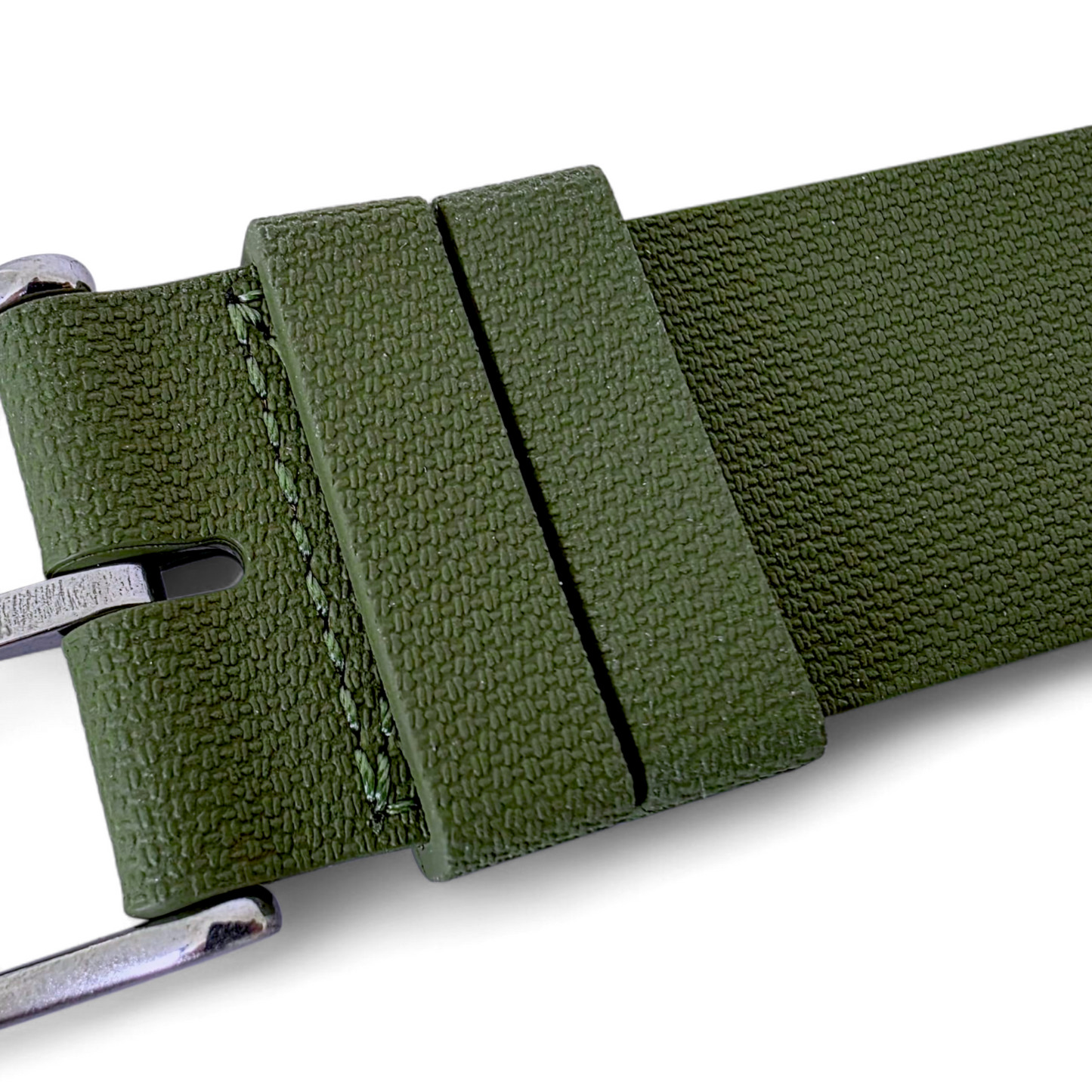 FKM Rubber One Piece Watch Strap Band 1.4mm 20mm 22mm Green