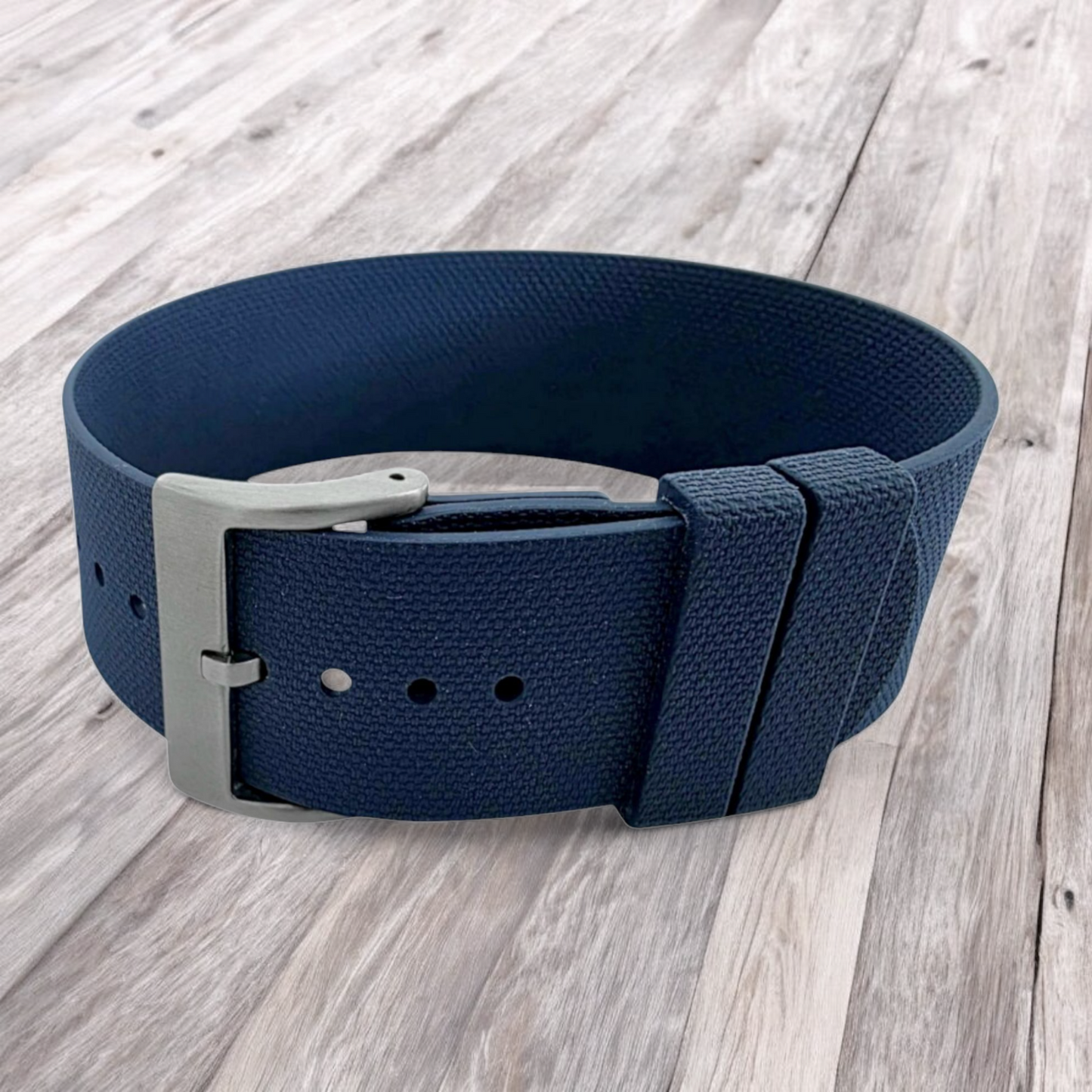 FKM Rubber One Piece Watch Strap Band 1.4mm 20mm 22mm Blue