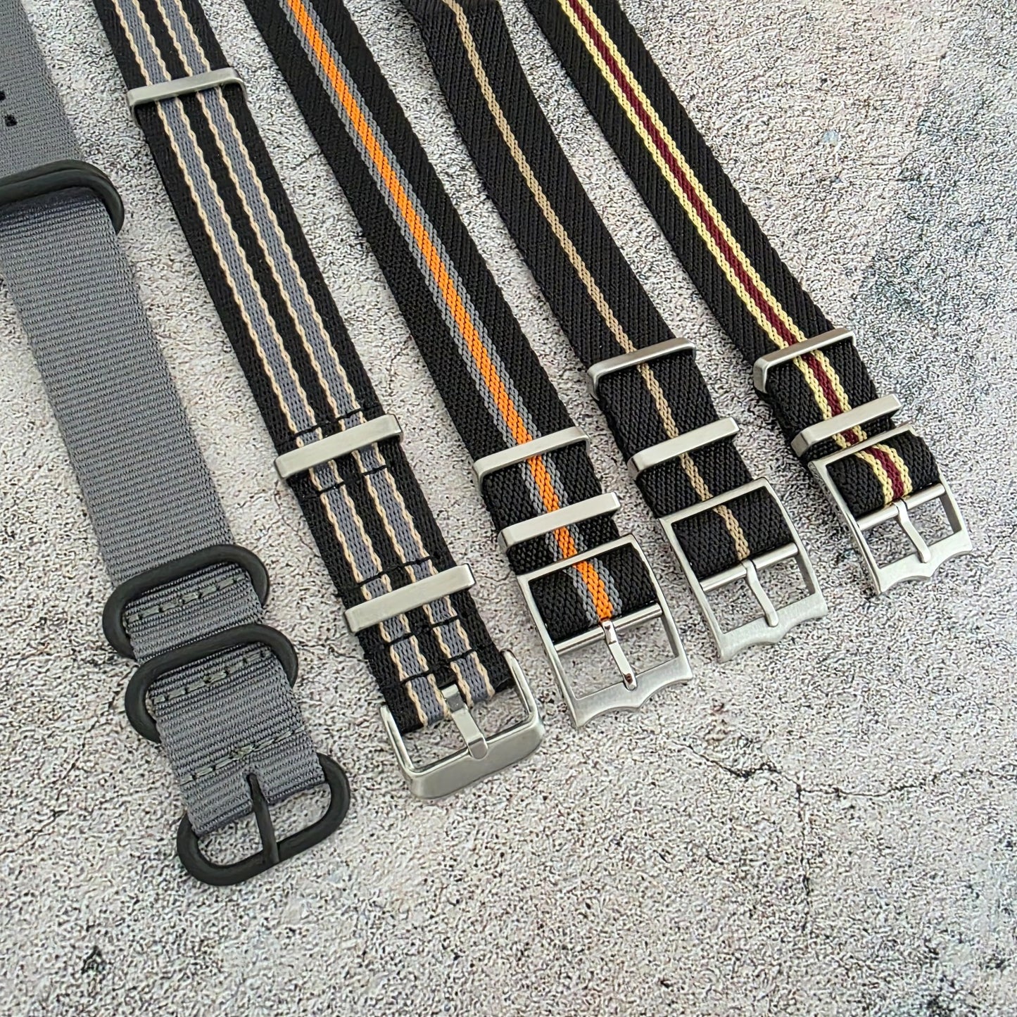 Job Lot of 5 Nylon Watch Straps Bands 20mm Military For Tudor Buckle One Piece