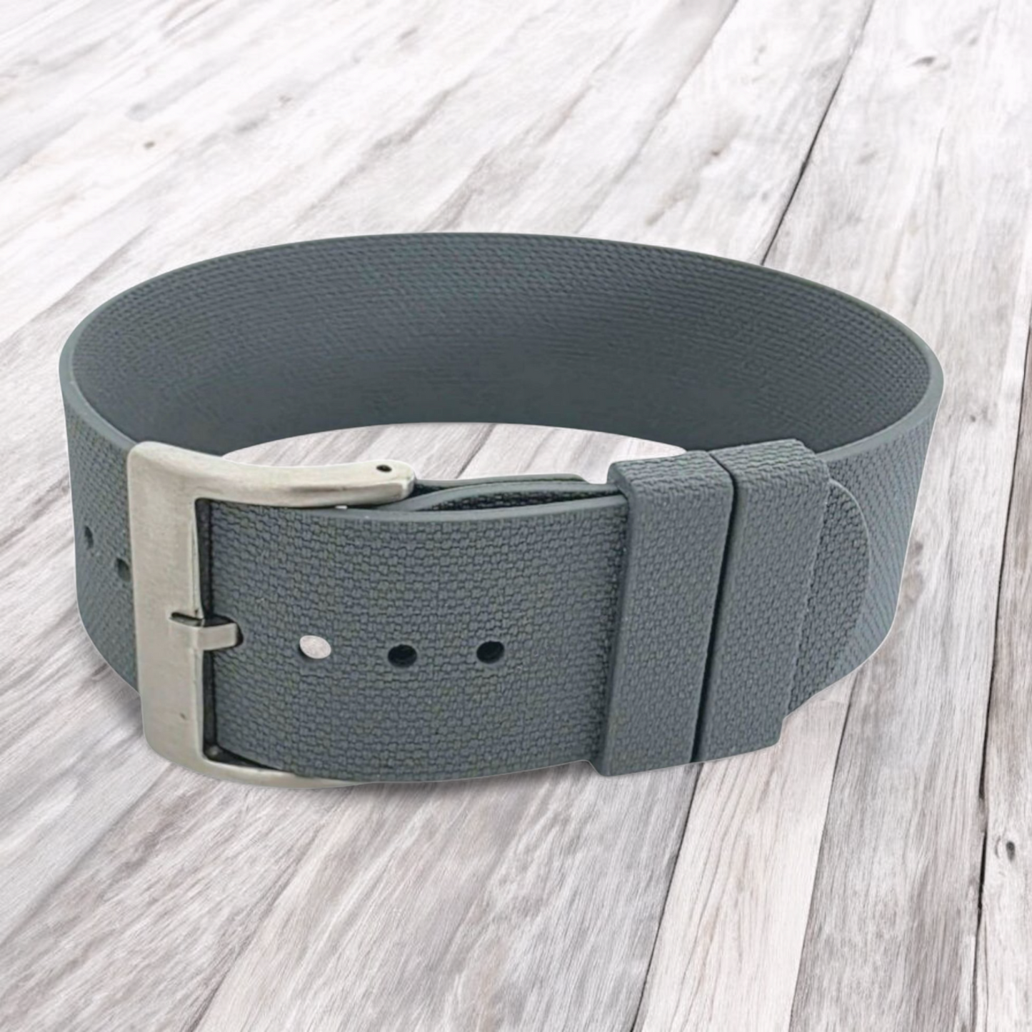 FKM Rubber One Piece Watch Strap Band 1.4mm 20mm 22mm Grey