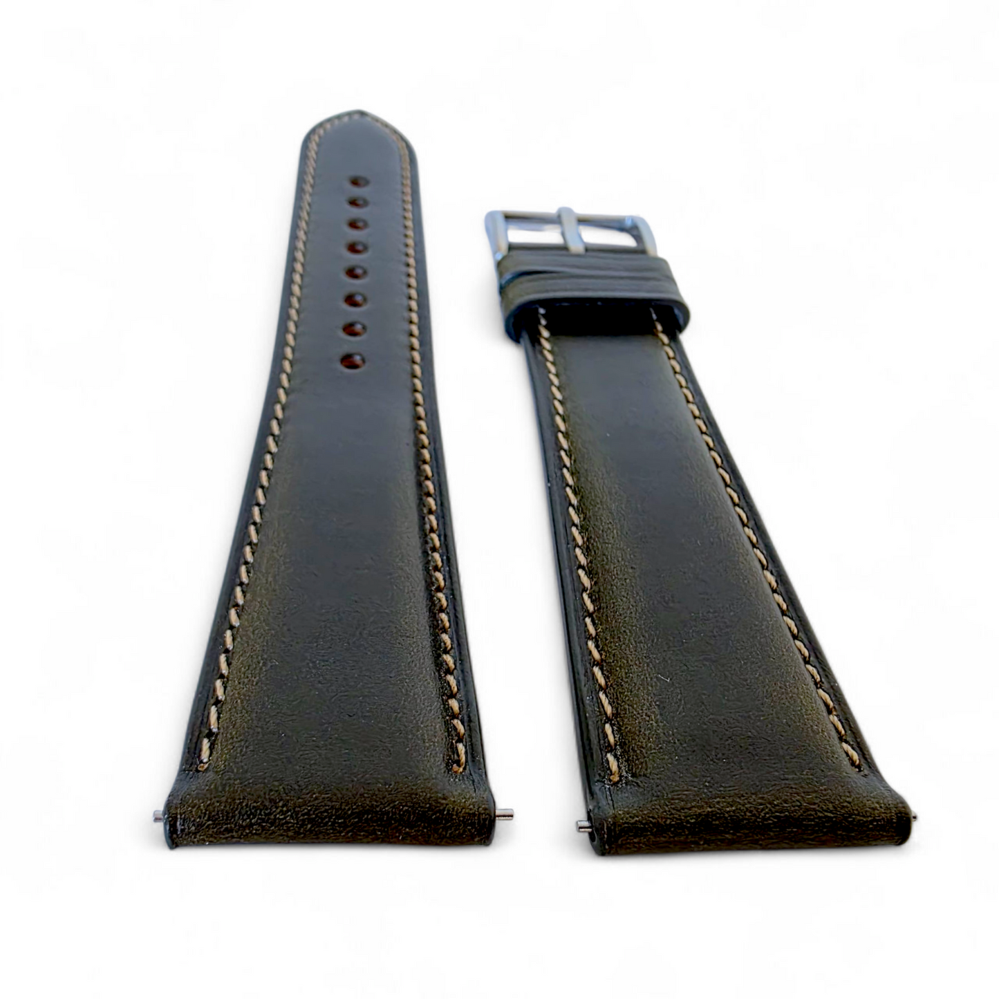 Genuine Horween Chromexcel Full Grain Leather Watch Strap 20mm 22mm Olive Green