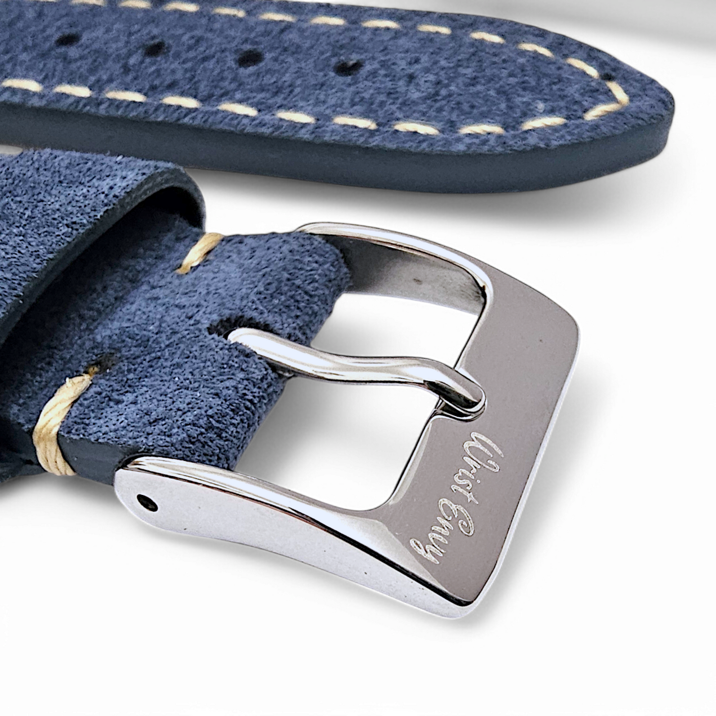 Luxury Italian Suede Strap For Apple Watch Cobalt Blue