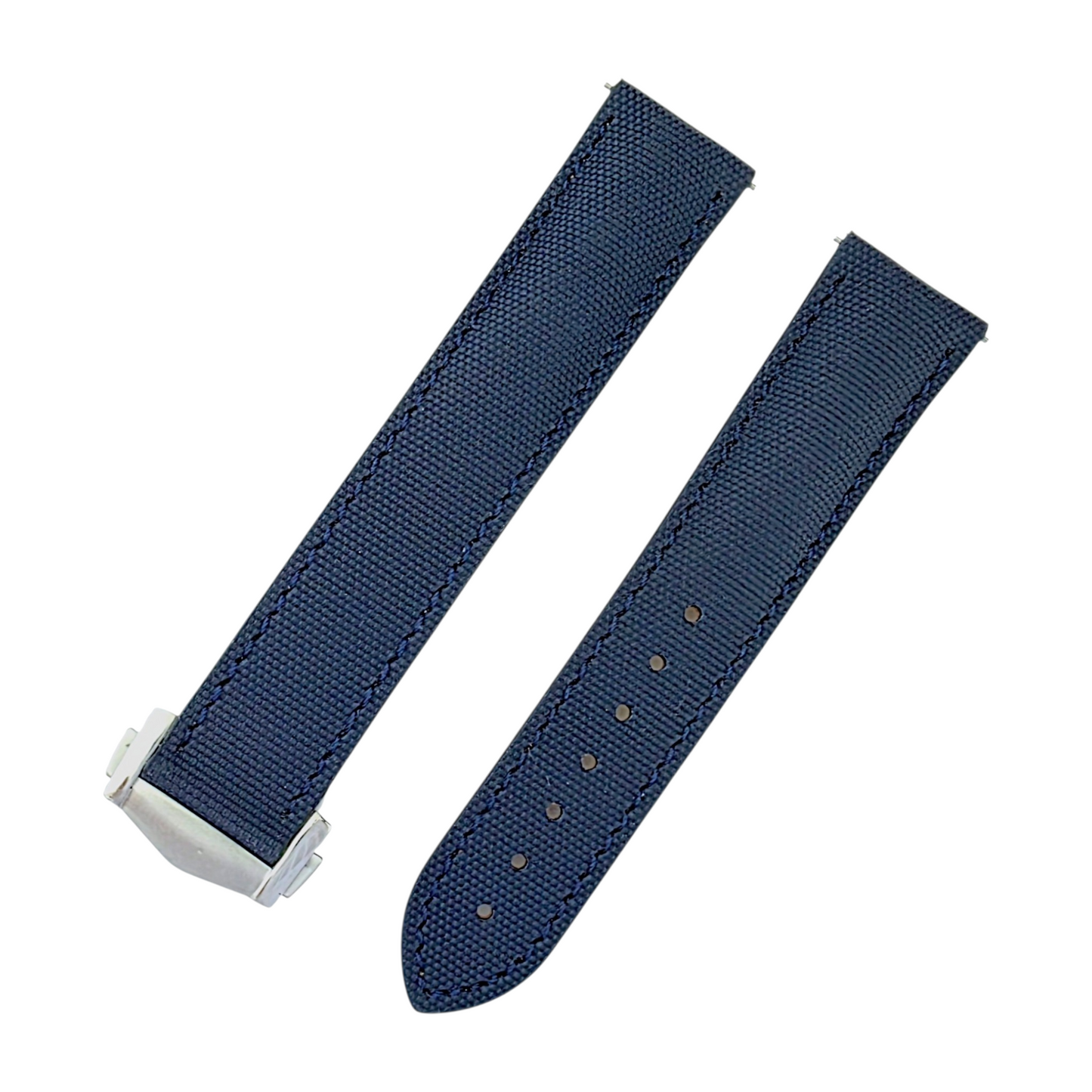 Sailcloth Deployant Watch Strap Band 20mm Blue