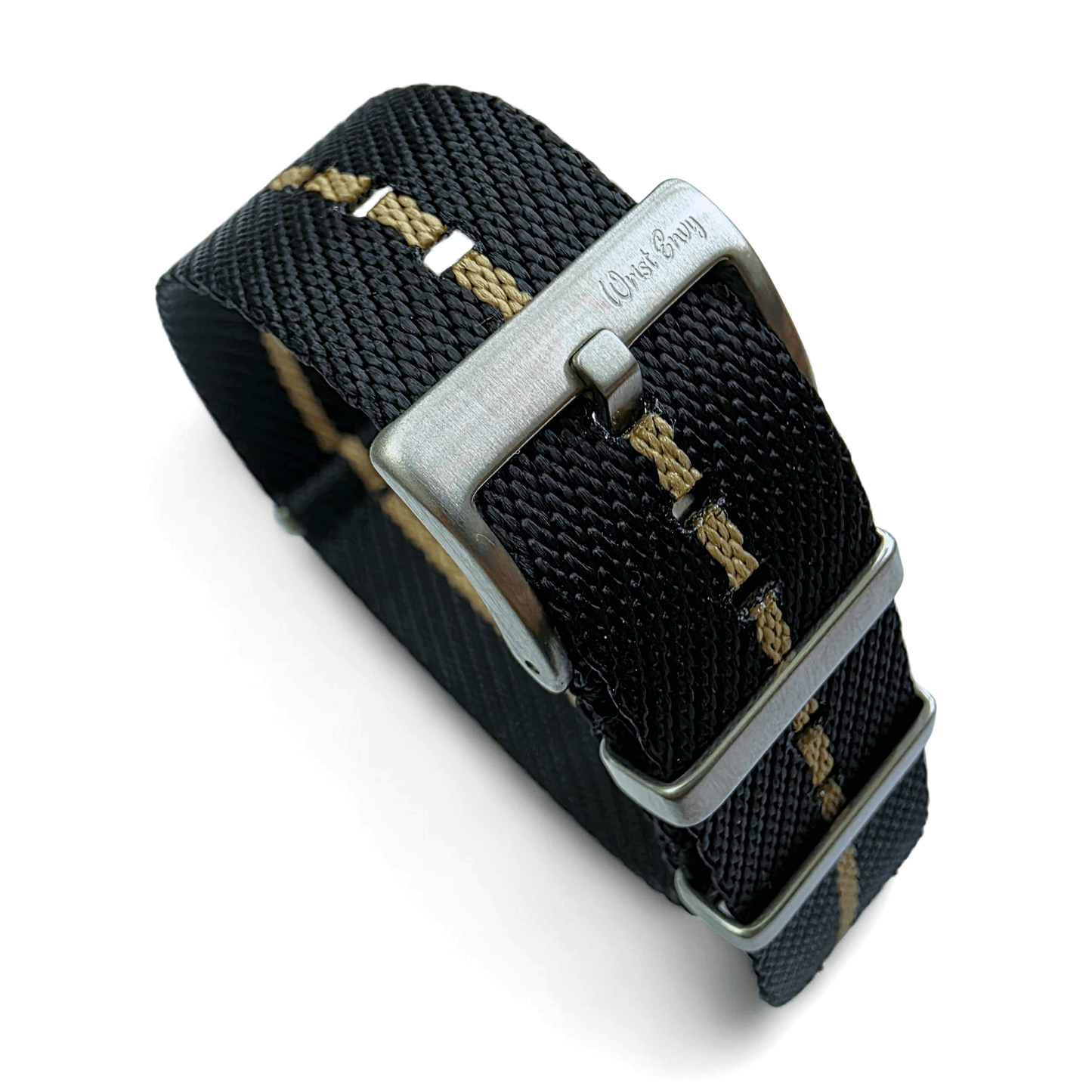 Aeris Flex Nylon Military Watch Strap Black Khaki 20mm 22mm - Wrist Envy