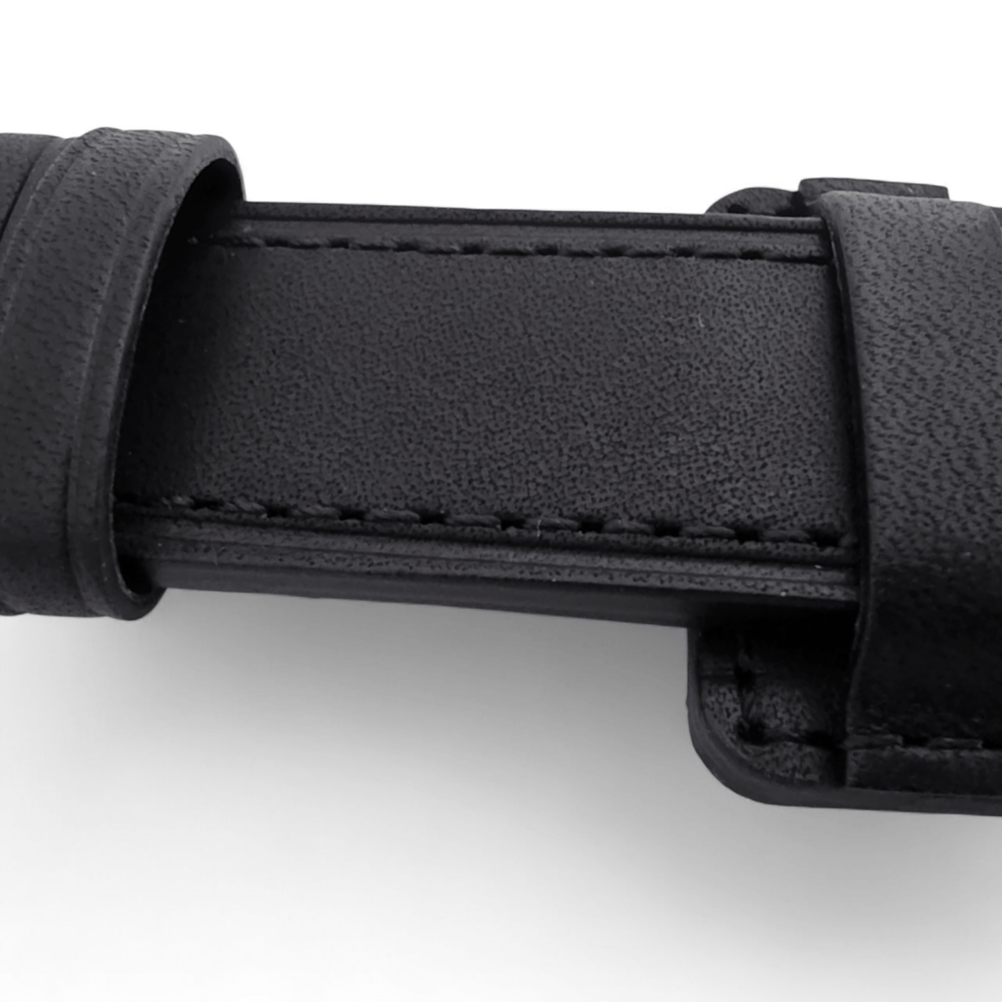 AeroMax Full Grain Leather Bund Watch Strap 20mm 22mm Black - Wrist Envy