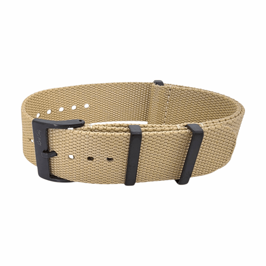 Arbor Hemp Black Buckle Military Watch Strap 20mm 22mm Desert Sand - Wrist Envy