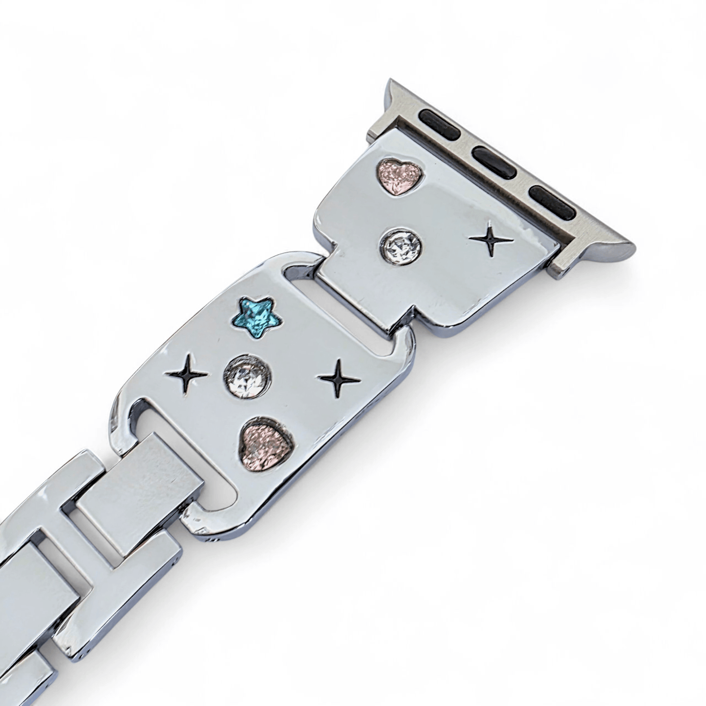 Aurora Gem Metal Bracelet For Apple Watch Silver - Wrist Envy