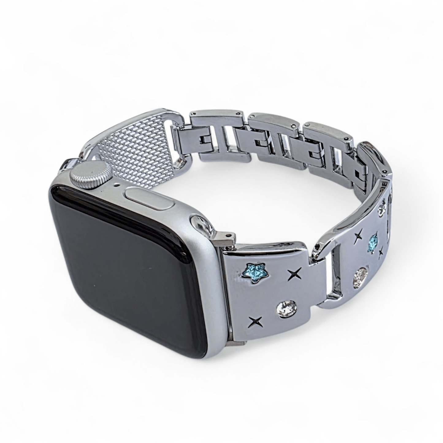 Aurora Gem Metal Bracelet For Apple Watch Silver - Wrist Envy