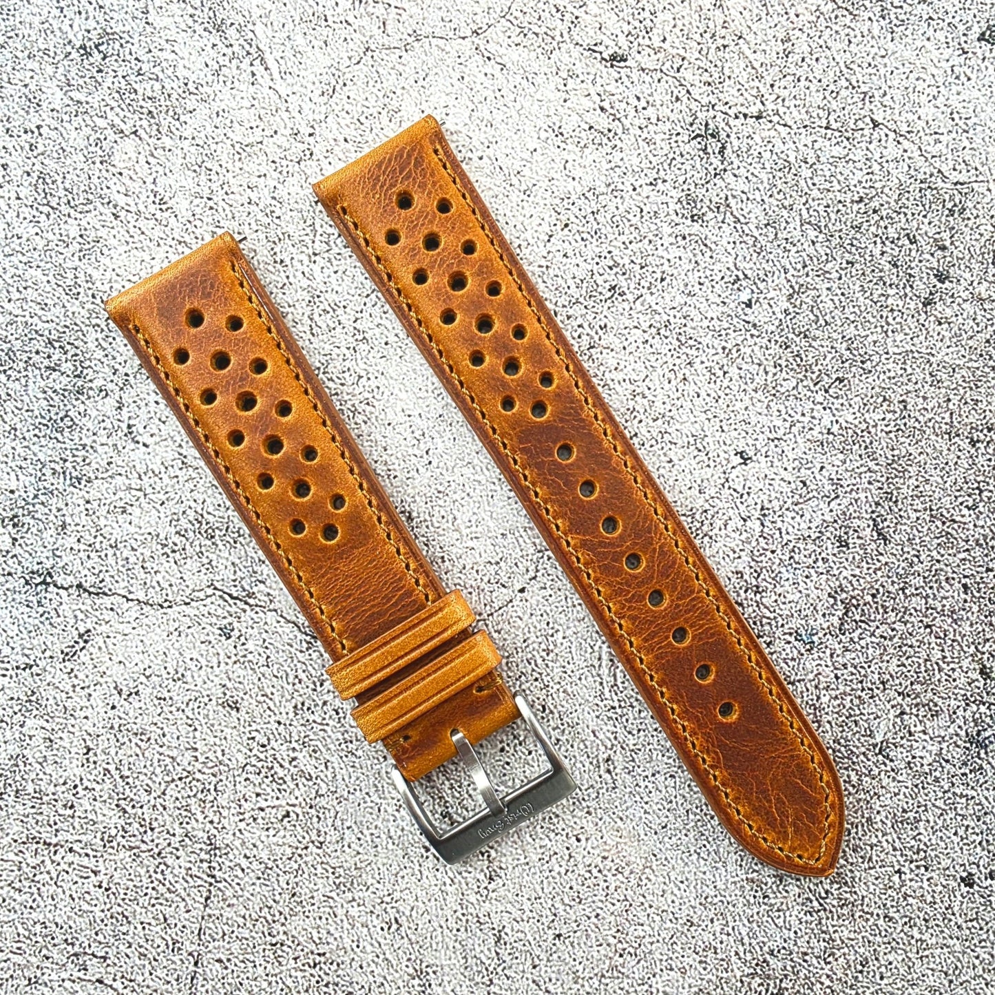 Badalassi Carlo Padded Leather Rally Strap 19mm 20mm 21mm 22mm Golden Tan - Wrist Envy