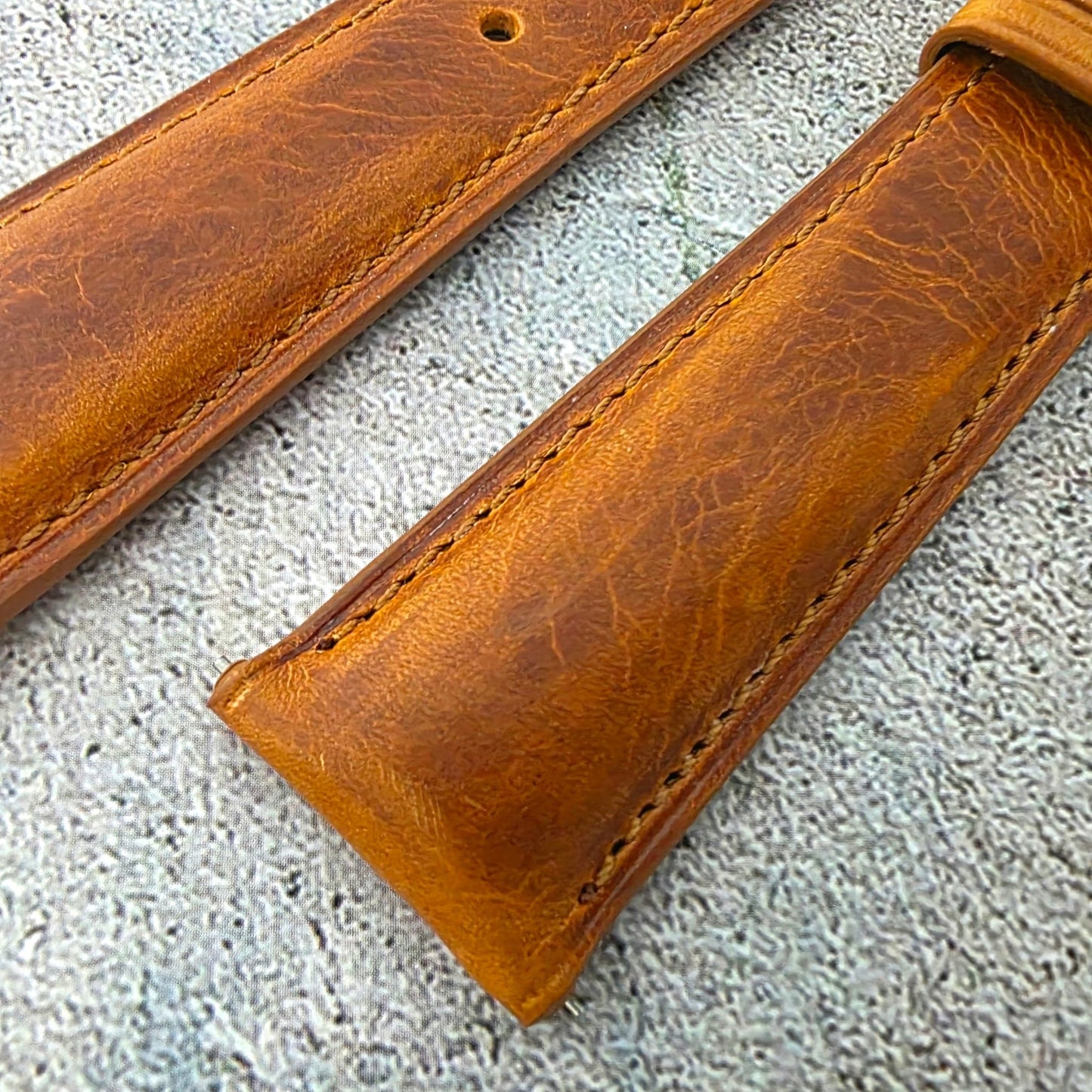 Badalassi Carlo Padded Wax Leather Strap 19mm 20mm 21mm 22mm Golden Tan - Wrist Envy