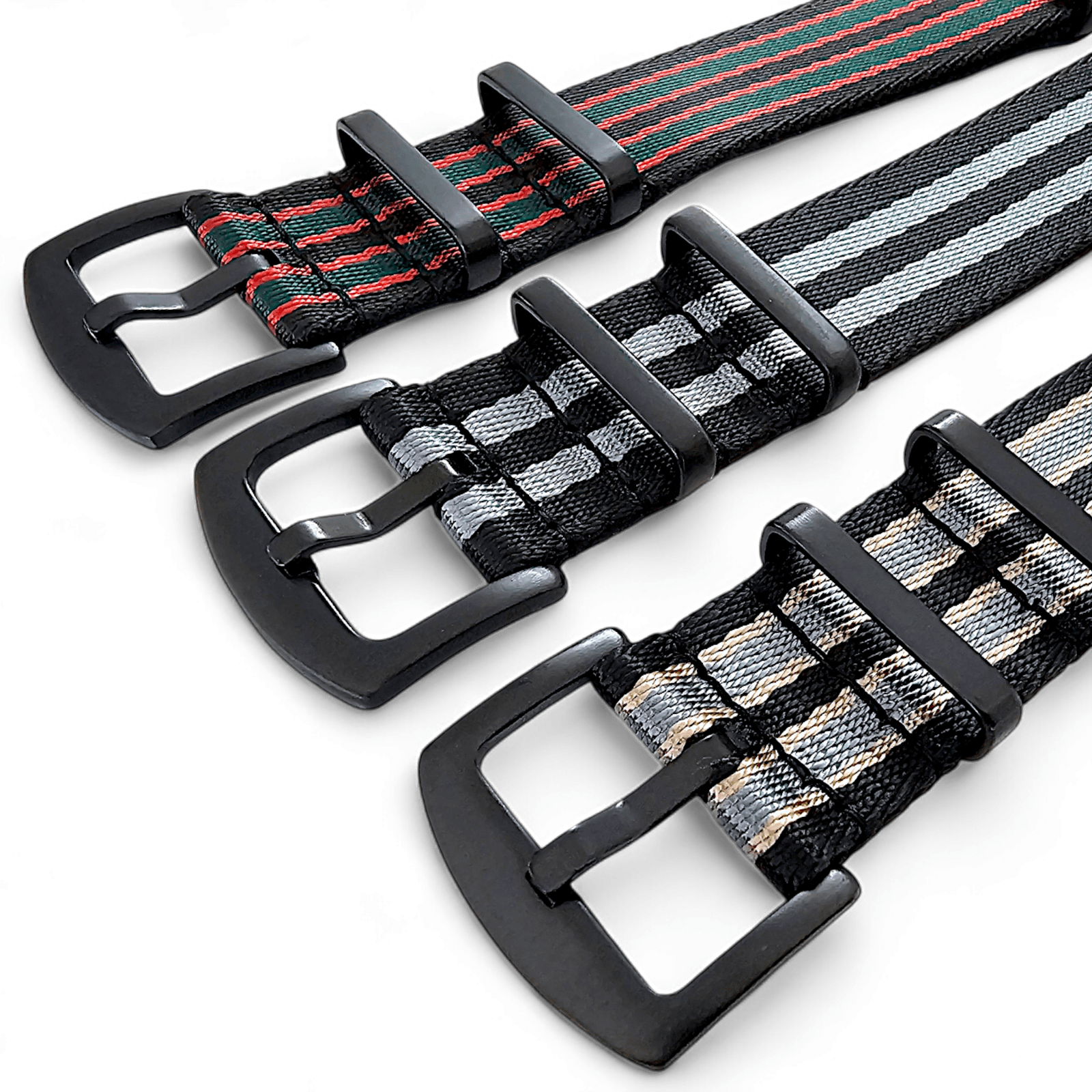 Black Buckle Nylon Military Strap James Bond 20mm 22mm - Wrist Envy