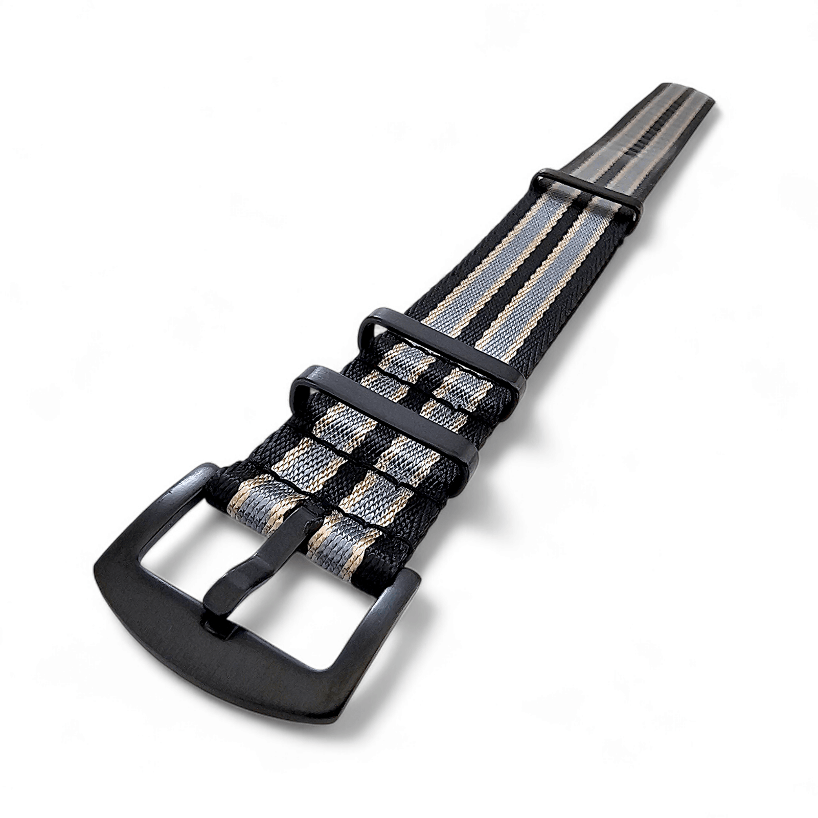 Black Buckle Nylon Military Strap James Bond 20mm 22mm - Wrist Envy