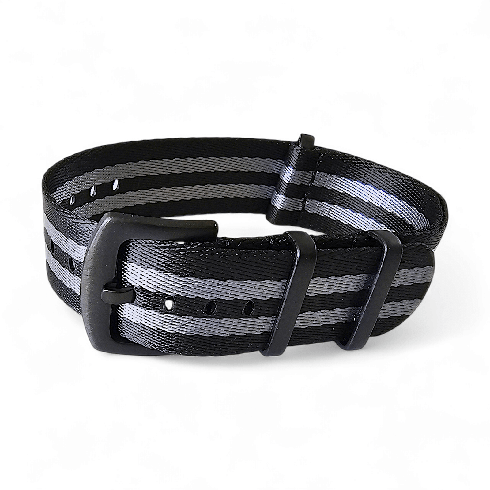Black Buckle Nylon Military Strap James Bond 20mm 22mm - Wrist Envy