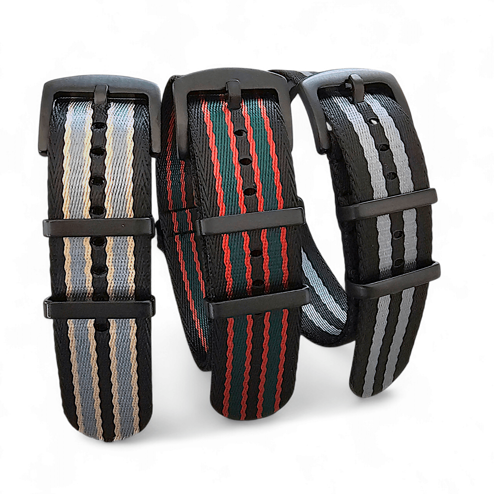 Black Buckle Nylon Military Strap James Bond 20mm 22mm - Wrist Envy