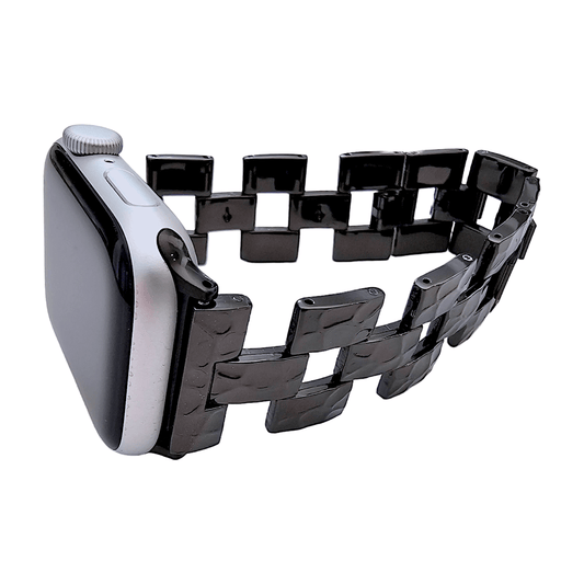 Black Crushed metal bracelet for Apple Watch Strap Band - Wrist Envy