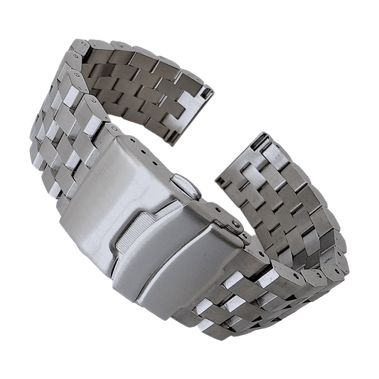 Black PVD Stainless Steel Watch Strap Bracelet 20mm 22mm - Wrist Envy