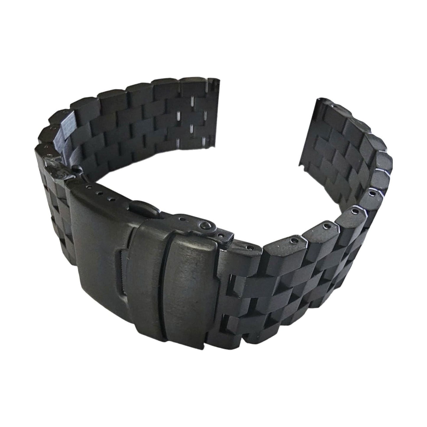 Black PVD Stainless Steel Watch Strap Bracelet 20mm 22mm - Wrist Envy