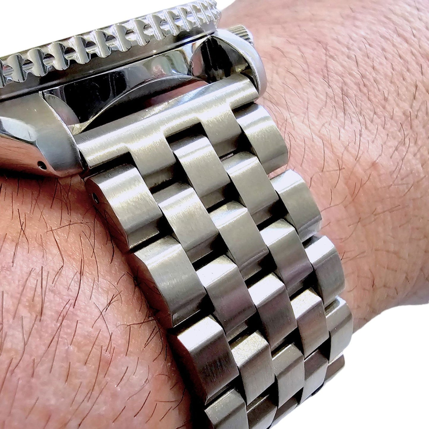 Black PVD Stainless Steel Watch Strap Bracelet 20mm 22mm - Wrist Envy