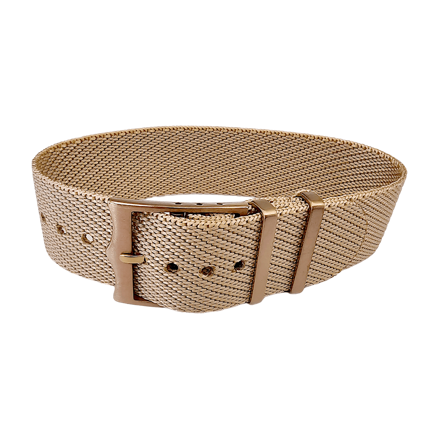 Bronze Buckle Single Pass Watch Strap Band Nylon 20mm 22mm - Wrist Envy