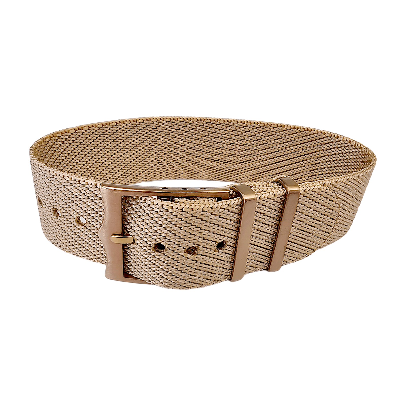 Bronze Buckle Single Pass Watch Strap Band Nylon 20mm 22mm - Wrist Envy