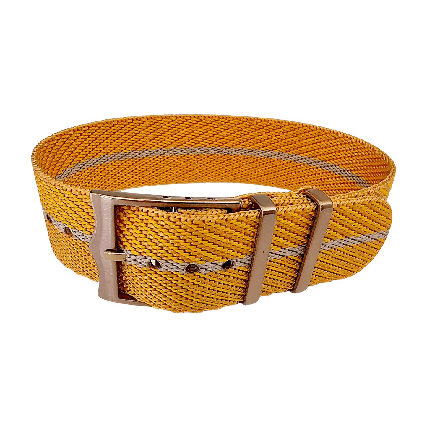 Bronze Buckle Single Pass Watch Strap Band Nylon 20mm 22mm - Wrist Envy
