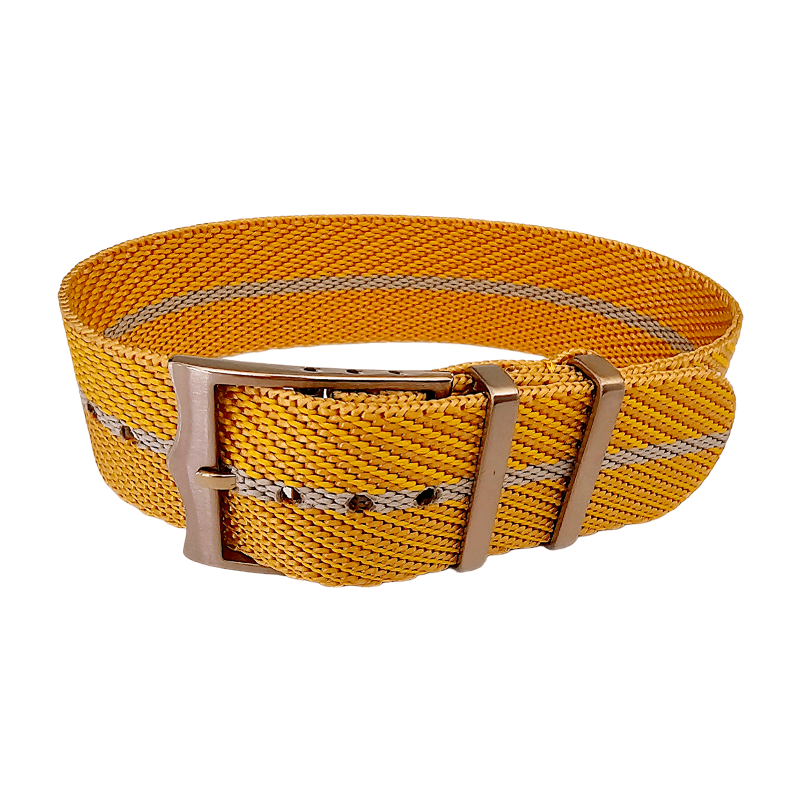 Bronze Buckle Single Pass Watch Strap Band Nylon 20mm 22mm - Wrist Envy