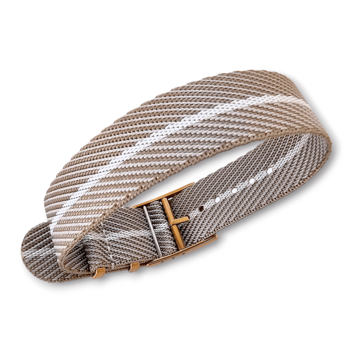 Bronze Buckle Single Pass Watch Strap Band Nylon 20mm 22mm - Wrist Envy