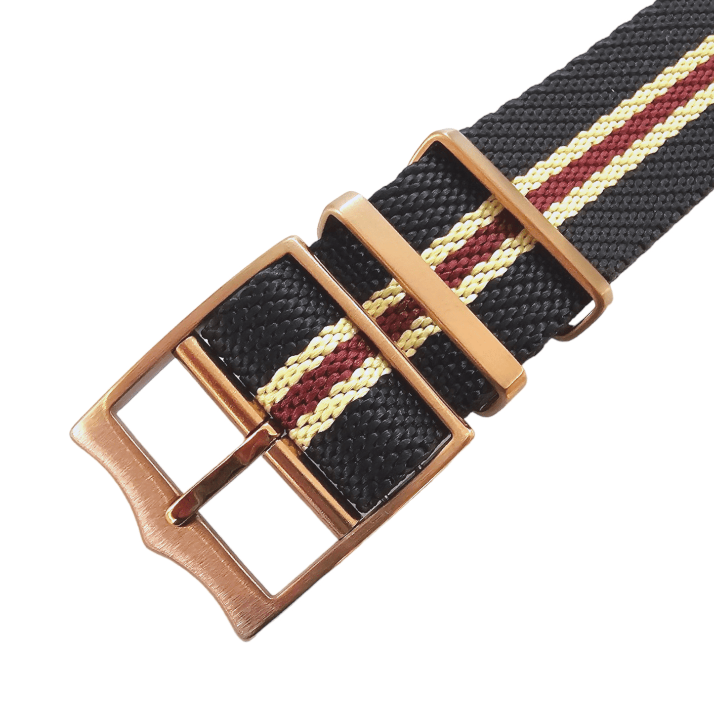Bronze Buckle Single Pass Watch Strap Band Nylon 20mm 22mm - Wrist Envy