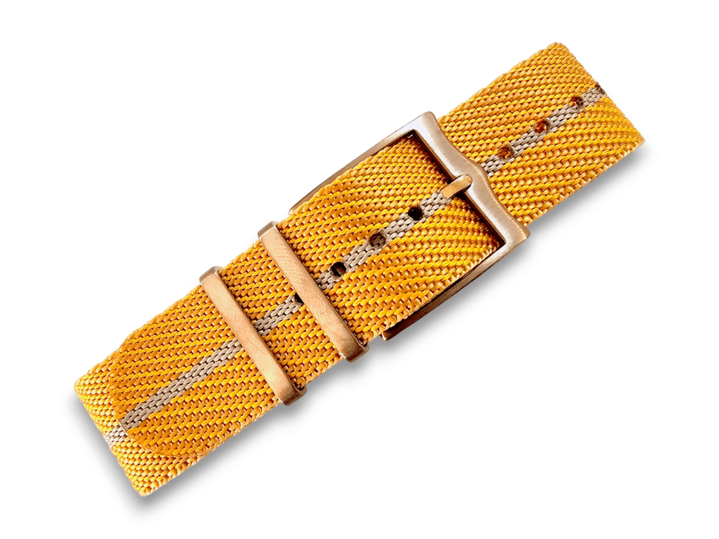 Bronze Buckle Single Pass Watch Strap Band Nylon 20mm 22mm - Wrist Envy