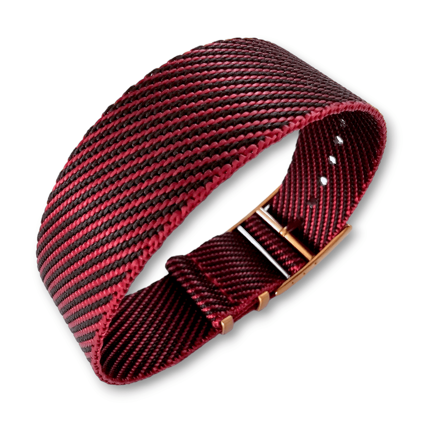 Bronze Buckle Single Pass Watch Strap Band Nylon 20mm 22mm - Wrist Envy